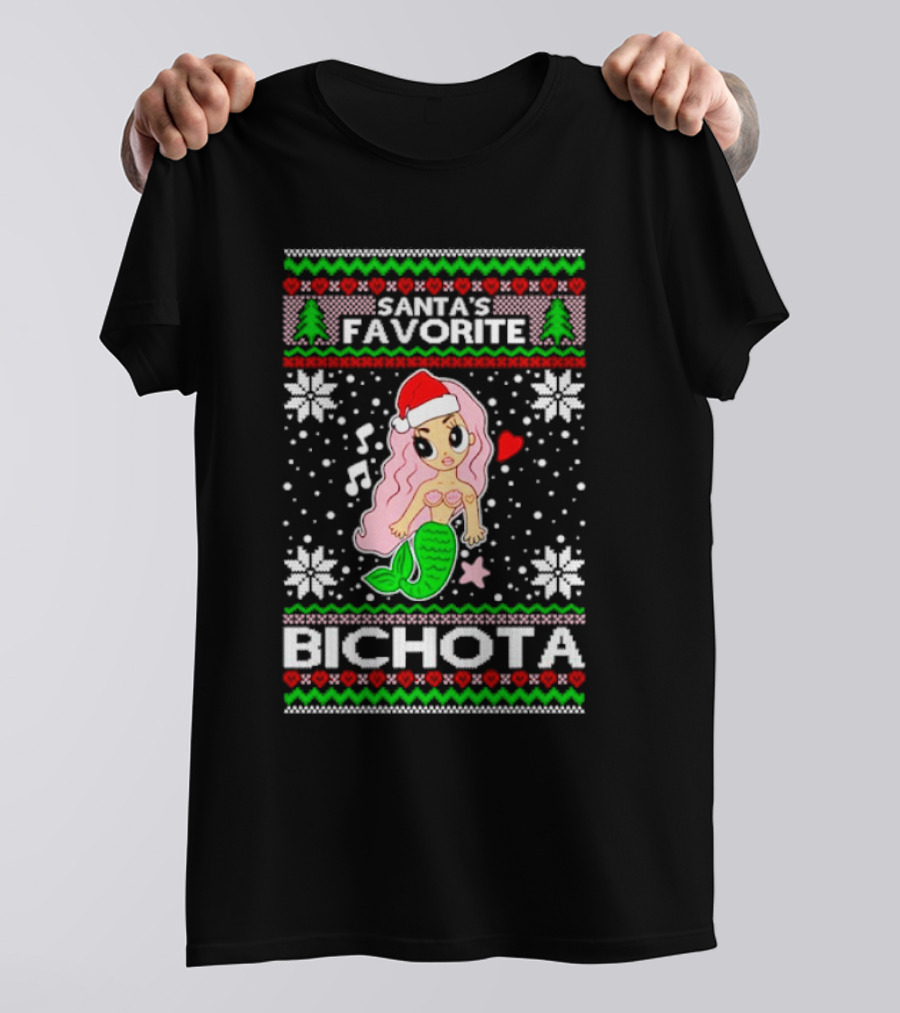 Santa's Favorite Bichota Mermaid Christmas T-Shirt