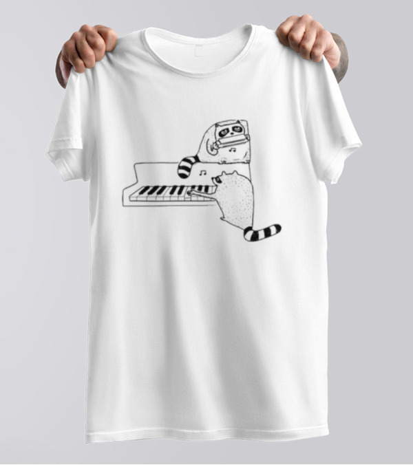 New York Nocturnal Musicians With Raccoons Playing Piano T-Shirt