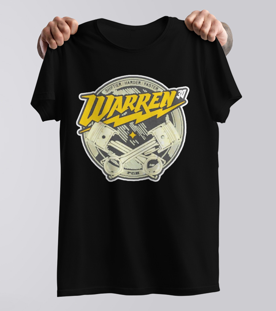 Shiftier Harder Faster Warren 30 Racing Pistons PMF T-Shirt
