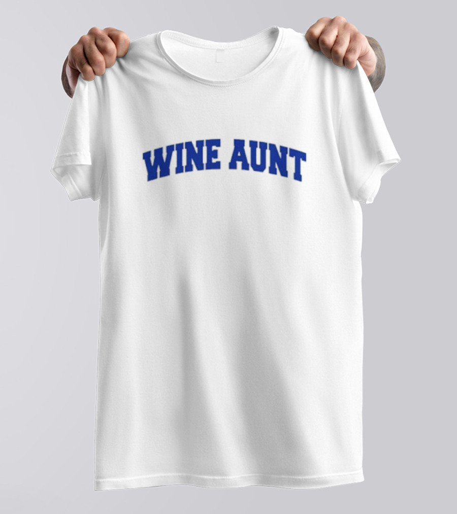 WINE AUNT Shirt College Style Font T-Shirt