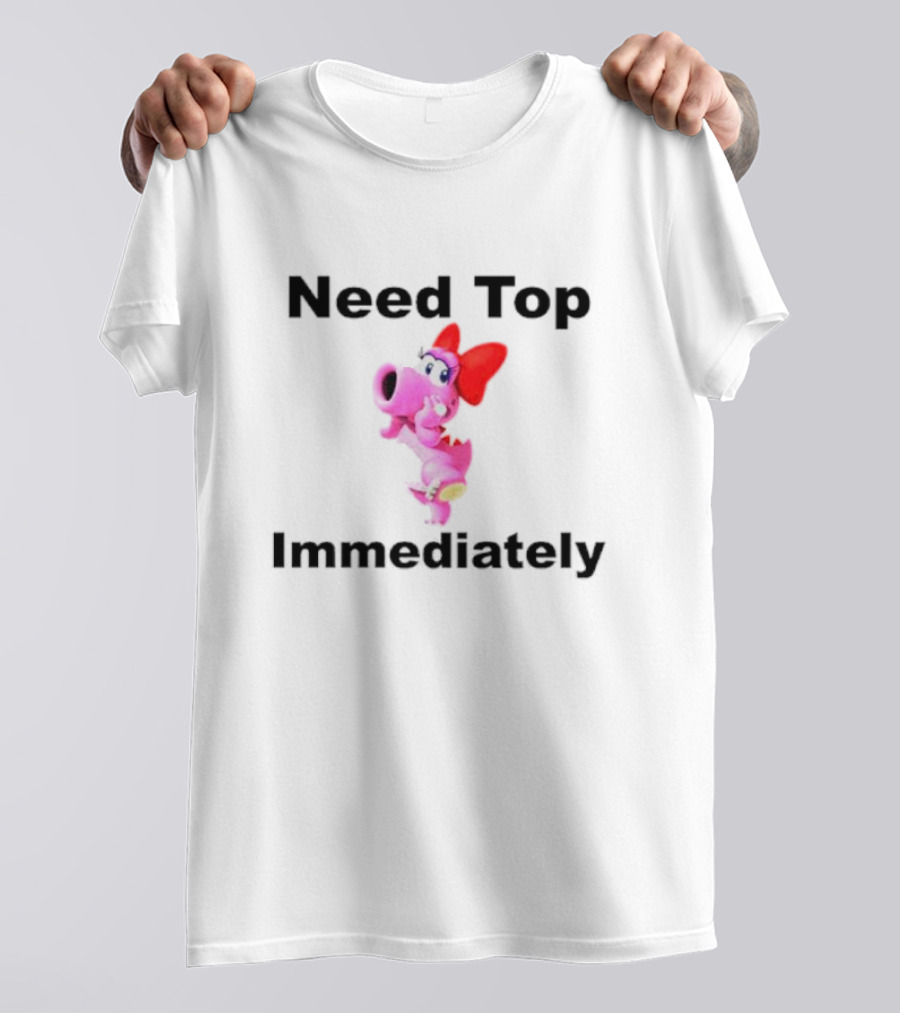 Need Top Immediately Birdo Character With Red Bow T-Shirt