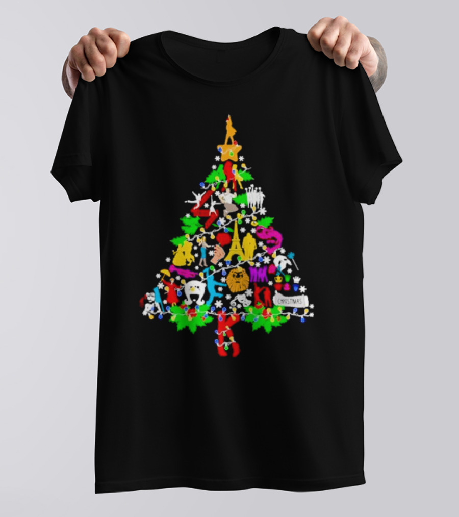 Broadway Musical Icons Christmas Tree T-Shirt
