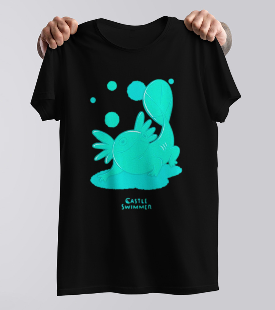 Castle Swimmer Glowing Axolotl Bubbles T-Shirt