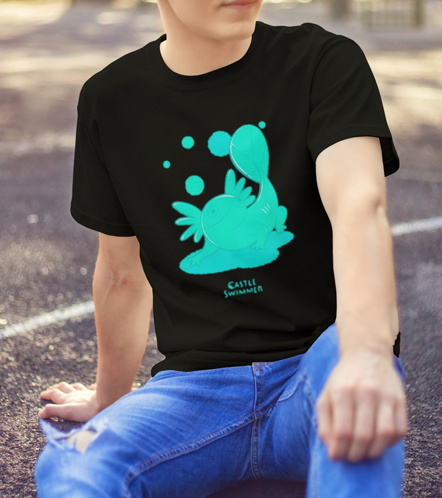 Castle Swimmer Glowing Axolotl Bubbles T-Shirt