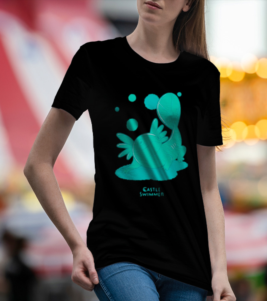 Castle Swimmer Glowing Axolotl Bubbles T-Shirt