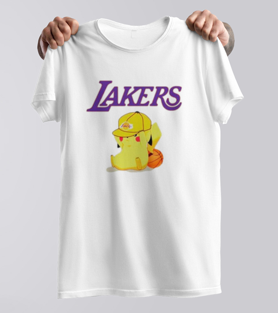 Lakers Pikachu Basketball Hat Combo T-Shirt