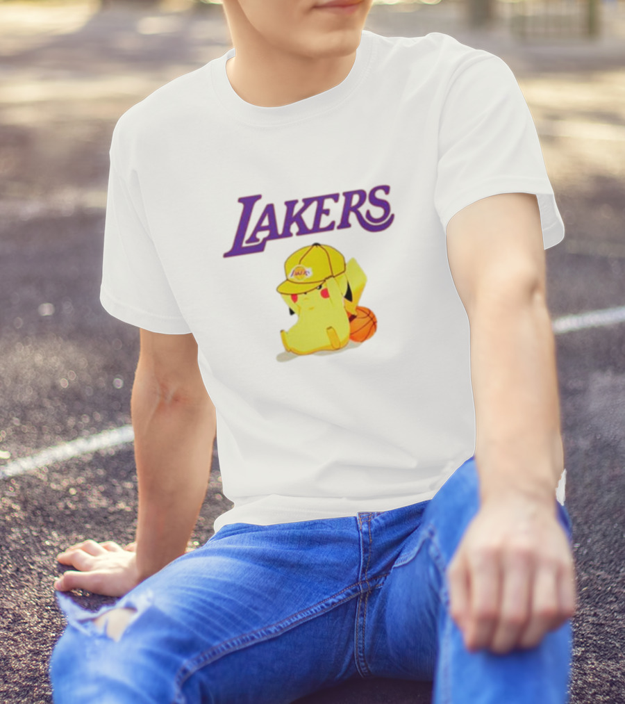 Lakers Pikachu Basketball Hat Combo T-Shirt