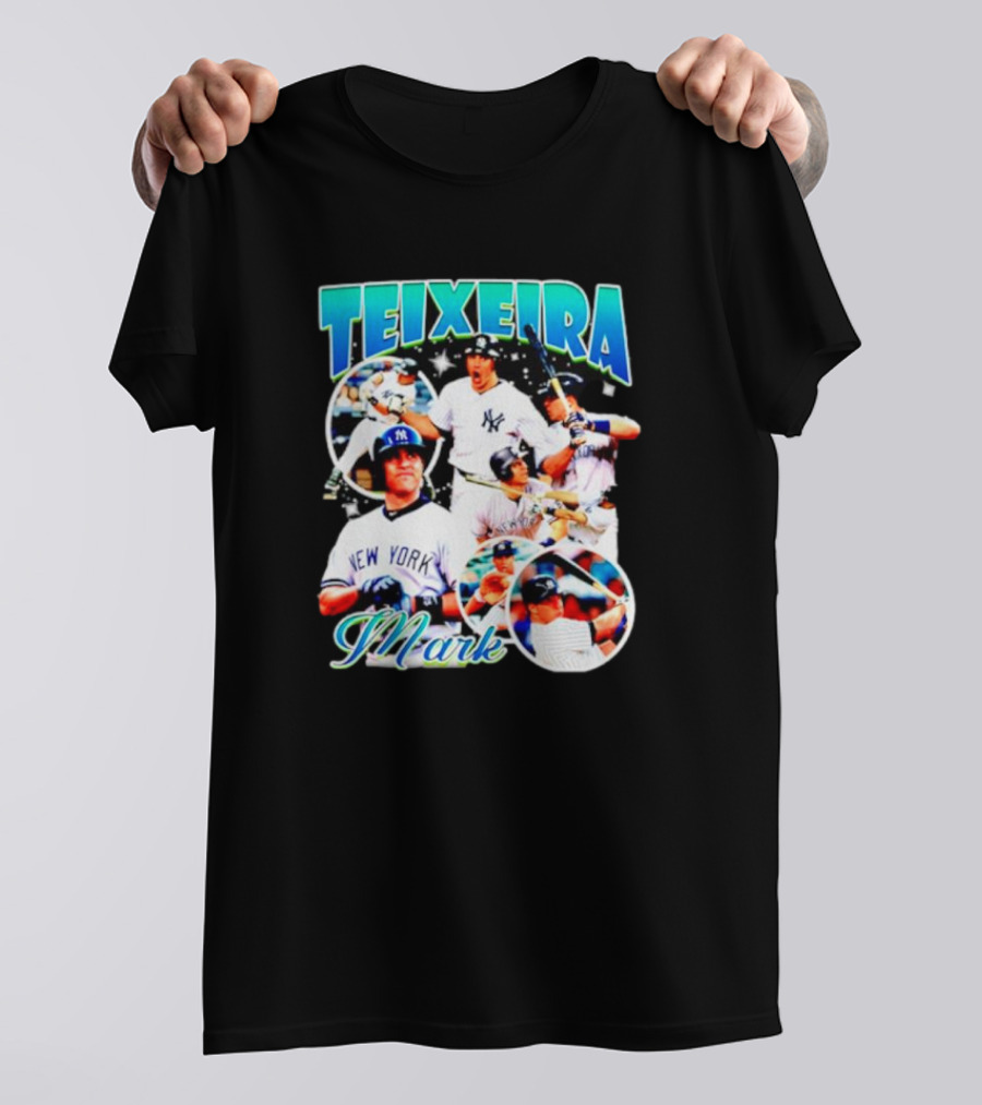 Mark Teixeira New York Baseball Highlight Collage T-Shirt