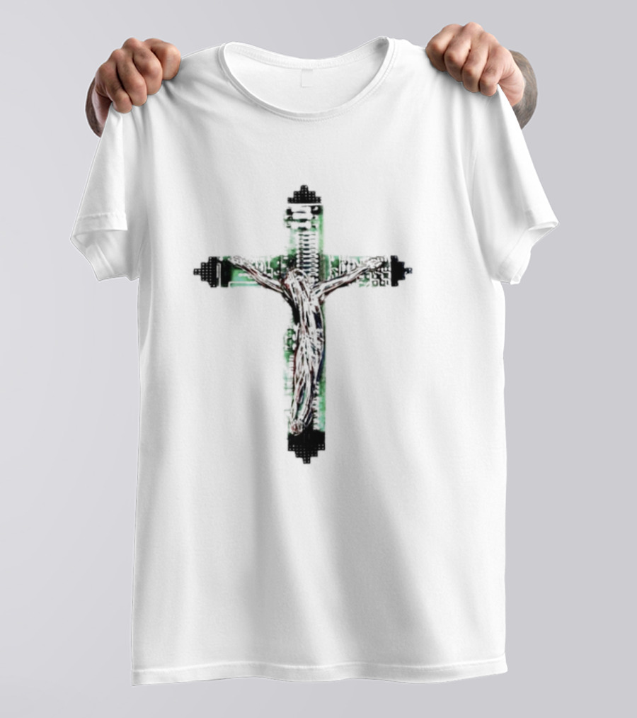 Nawafers Hardware Wires Crucifix T-Shirt