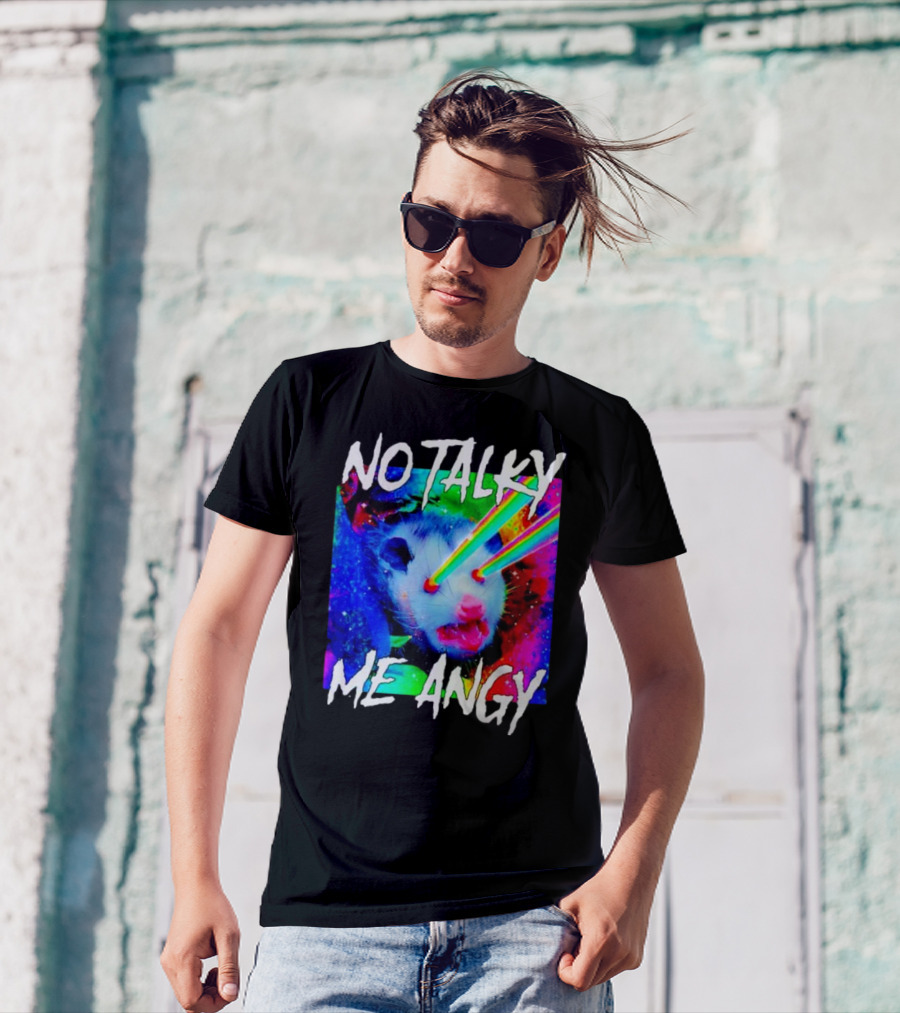 No Talky Me Angy Laser Eyes Possum T-Shirt