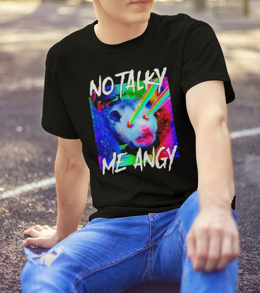 No Talky Me Angy Laser Eyes Possum T-Shirt