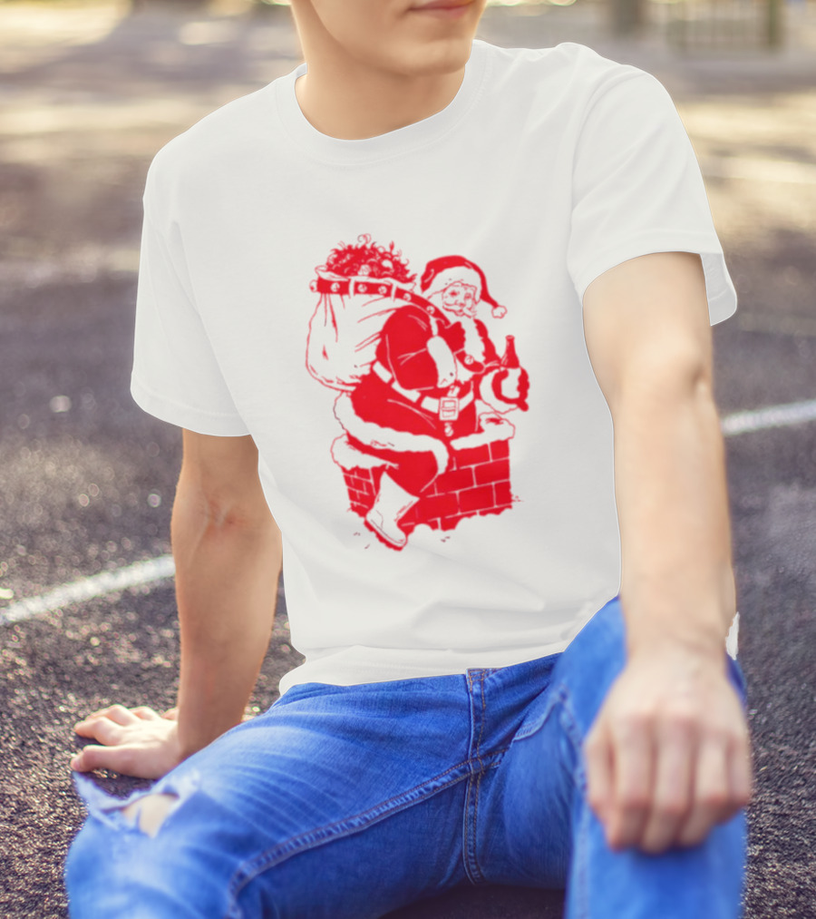Santa Claus Chimney Beer Belly Red T-Shirt