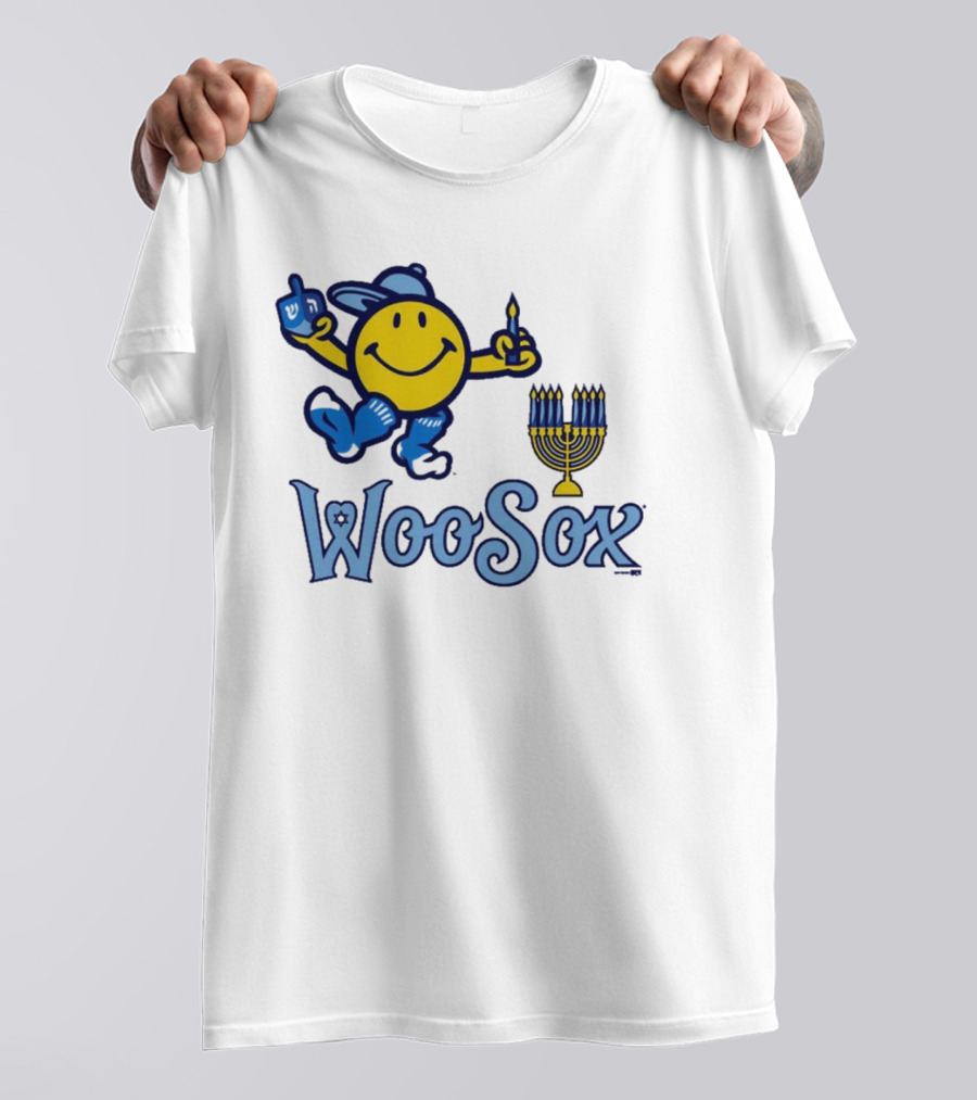 Worcester Red Sox Hannukkah Smiley Dreidel Menorah WooSox T-Shirt