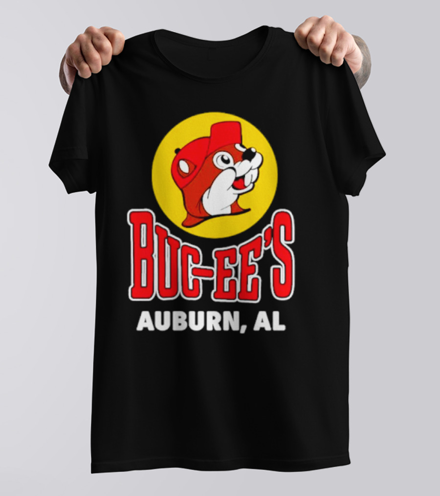 Buc-Ee's Auburn AL Logo With Cartoon Beaver Mascot T-Shirt