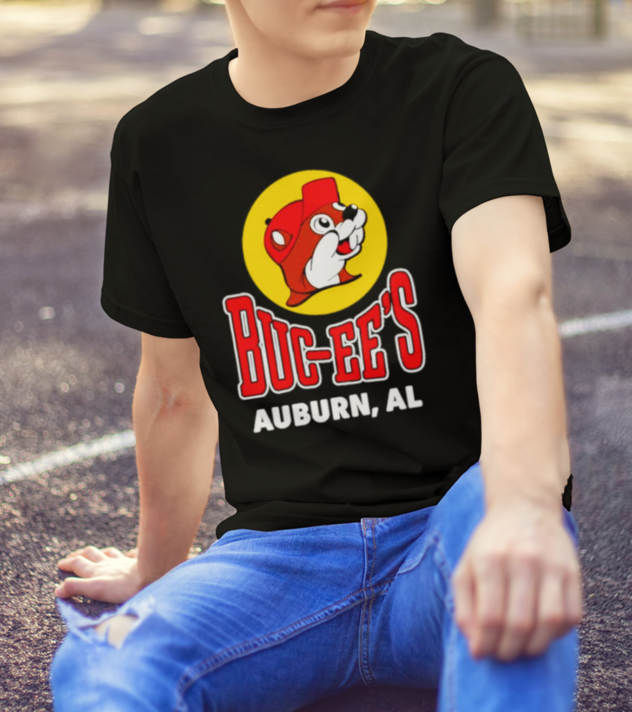Buc-Ee's Auburn AL Logo With Cartoon Beaver Mascot T-Shirt