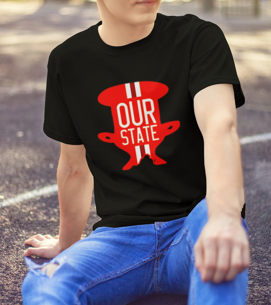 Our State Victory Celebration Red Trophy T-Shirt