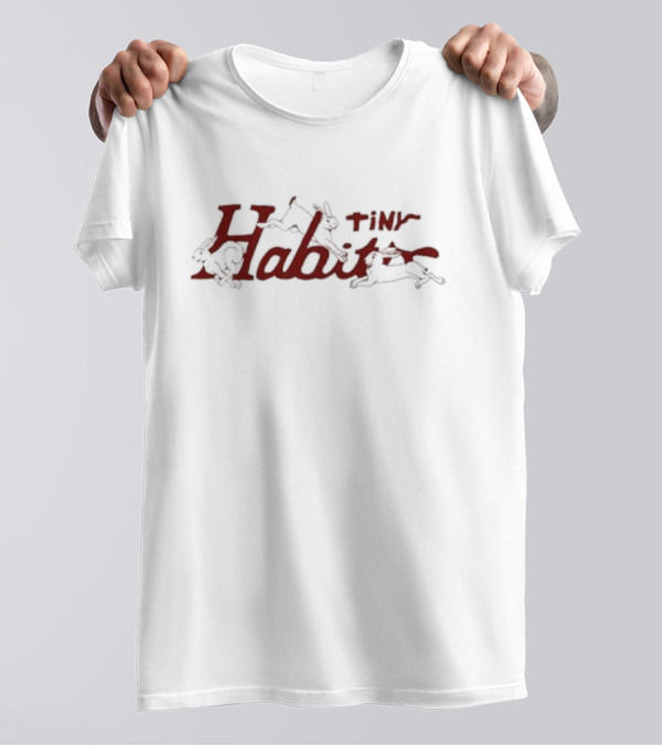 Tiny Habits Three Rabbits Hopping Energetically T-Shirt