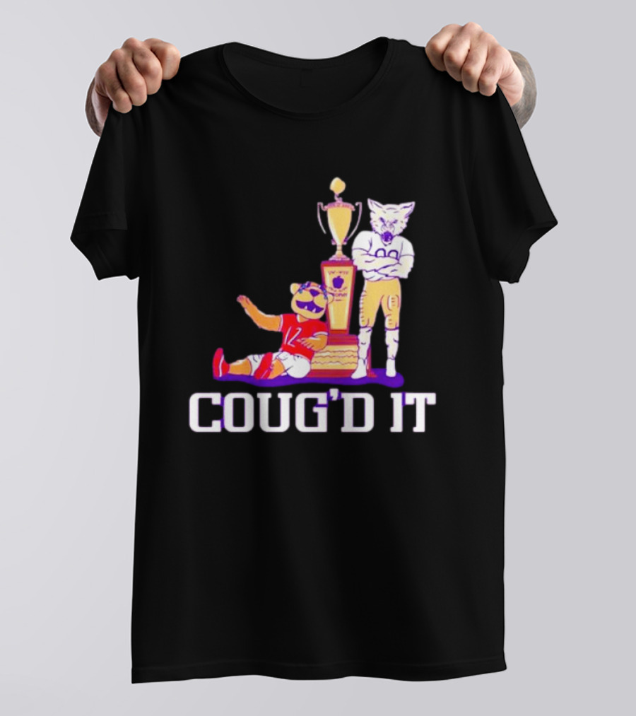 Washington Huskies Vs. Washington State Cougars Coug’d It Rivalry Trophy Victory T-Shirt