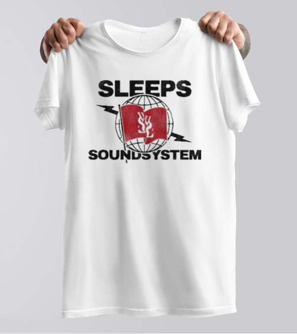 Sleeps Soundsystem Global Red Flag Emblem T-Shirt