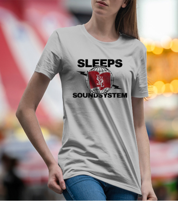 Sleeps Soundsystem Global Red Flag Emblem T-Shirt