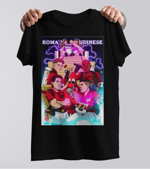 ROMA UDINESE Ghostbusters Crossover Soccer Team Remix T-Shirt