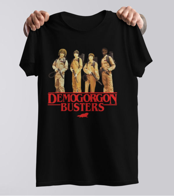 Demogorgon Busters Featuring Myles Garrett In Ghostbusters T-Shirt