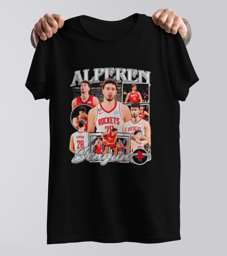 Alperen Sengun Houston Rockets Basketball Player Collage And Team T-Shirt