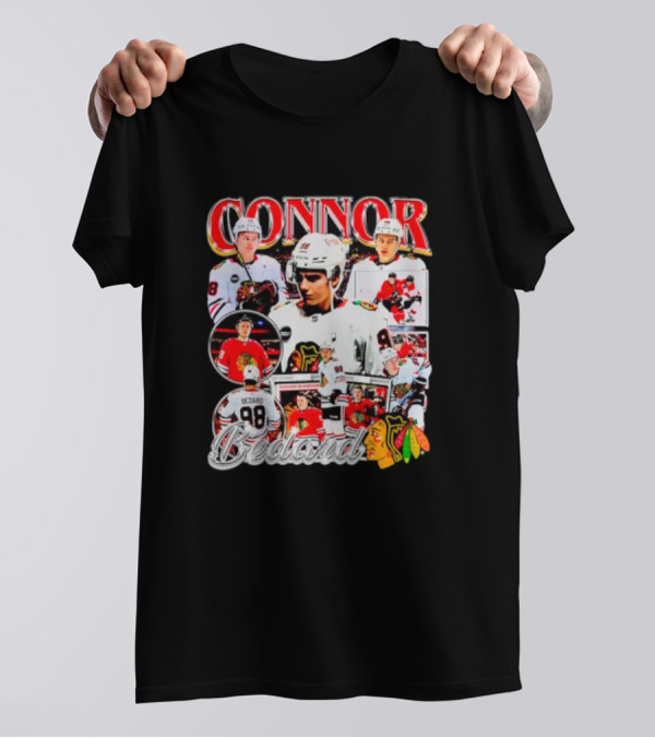 Connor Bedard Chicago Blackhawks NHL Player Collage T-Shirt