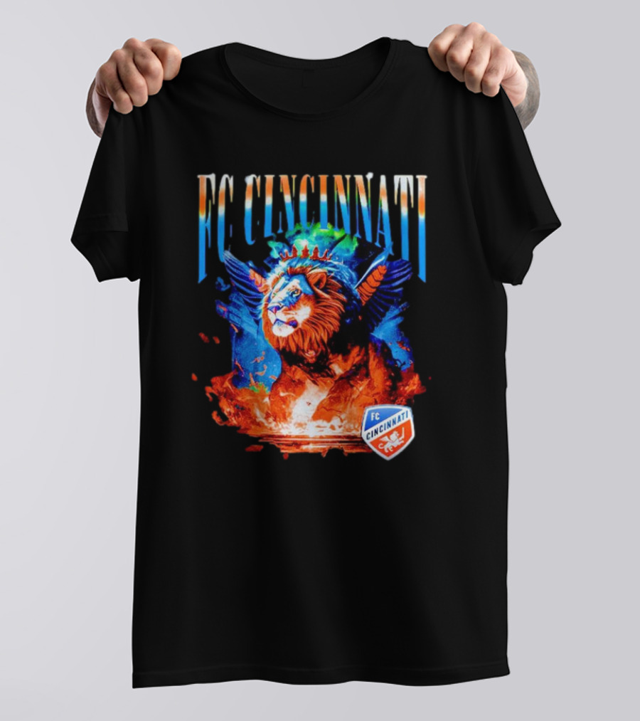FC Cincinnati Winged Lion Fiery Crest T-Shirt