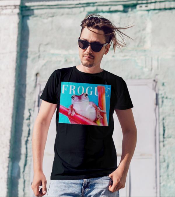 Frogue Magazine Frog Meme With Frog On Branch T-Shirt