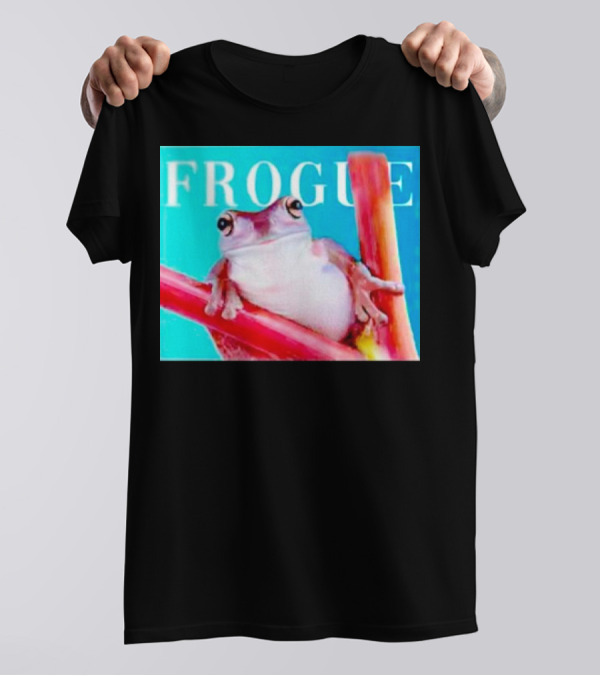Frogue Magazine Frog Meme With Frog On Branch T-Shirt