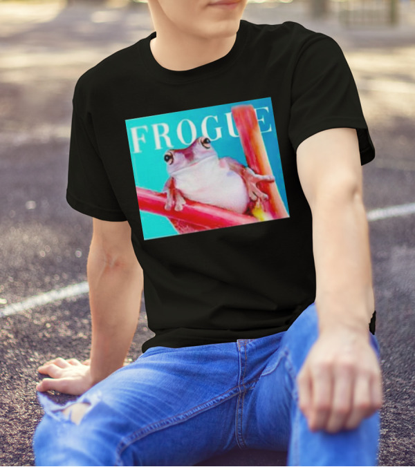 Frogue Magazine Frog Meme With Frog On Branch T-Shirt