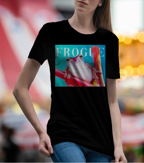 Frogue Magazine Frog Meme With Frog On Branch T-Shirt