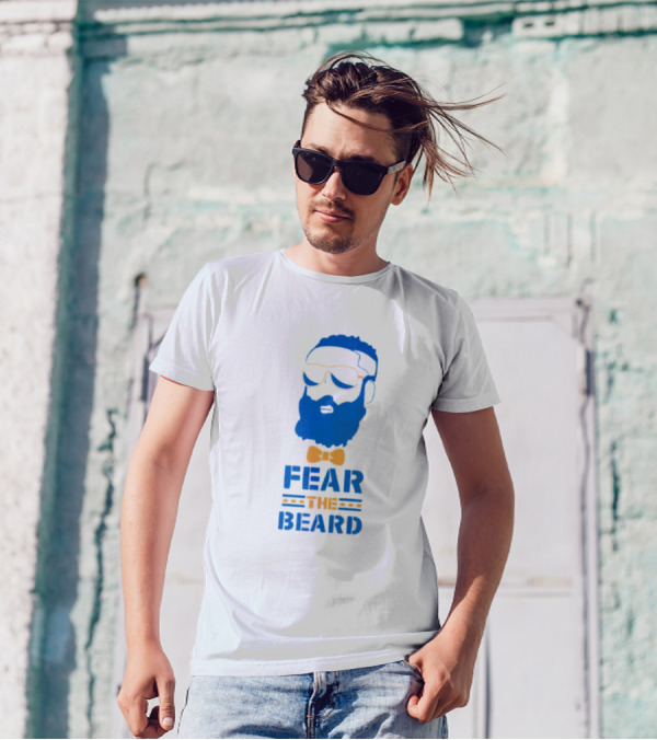 James Harden Basketball Fear The Beard Iconic Blue And Orange T-Shirt