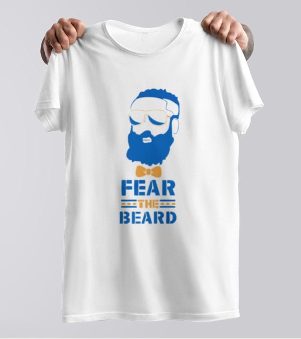 James Harden Basketball Fear The Beard Iconic Blue And Orange T-Shirt