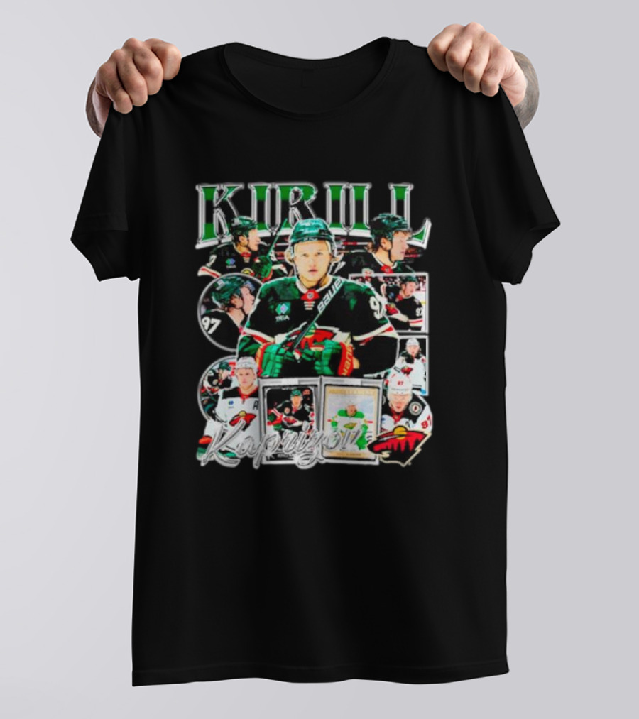 Kirill Kaprizov Minnesota Wild NHL Player Collage 97 T-Shirt