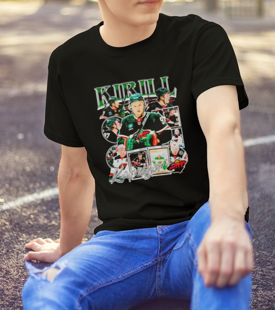 Kirill Kaprizov Minnesota Wild NHL Player Collage 97 T-Shirt
