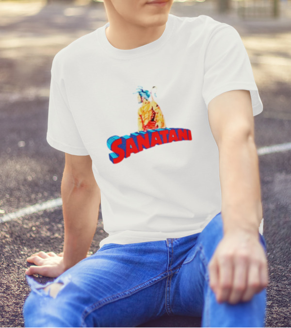 Sanatani Warrior Artwork Featuring Traditional Figure T-Shirt