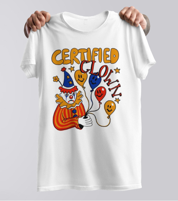 CERTIFIED CLOWN Balloons And Stars T-Shirt