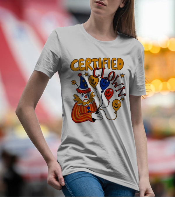 CERTIFIED CLOWN Balloons And Stars T-Shirt