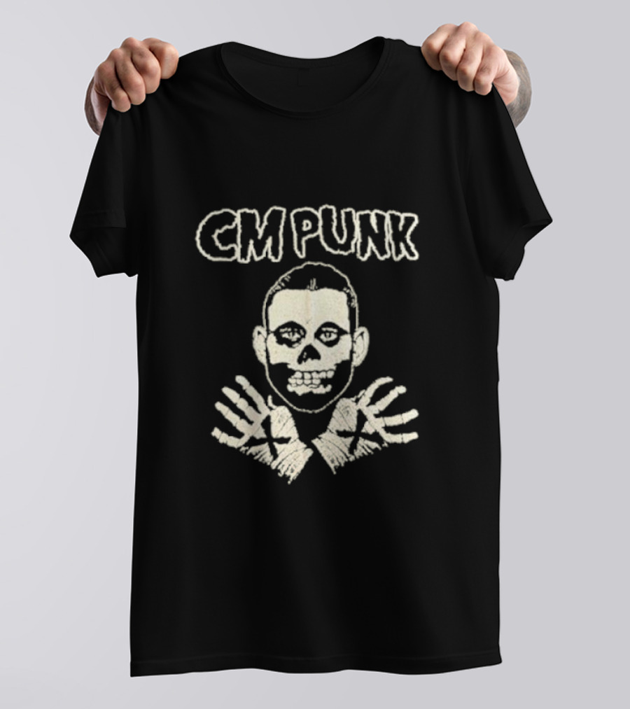 CM Punk Misfits Fiend Skull X Hands T-Shirt