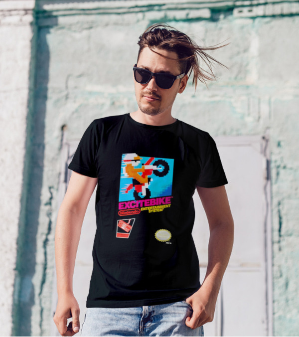 Excitebike Nintendo Entertainment System Retro Game Cover T-Shirt