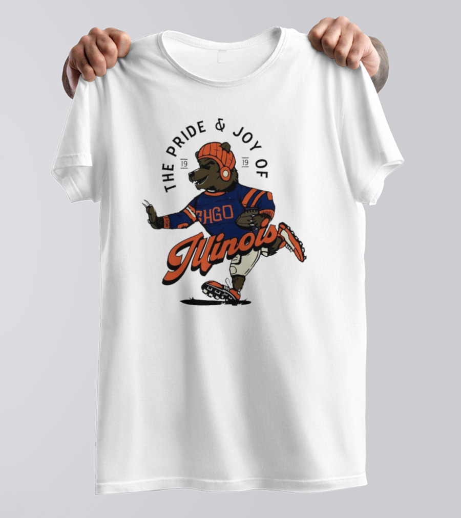 THE PRIDE And JOY OF ILLINOIS BEAR IN CHGO SWEATER WITH FOOTBALL 1919 T-Shirt