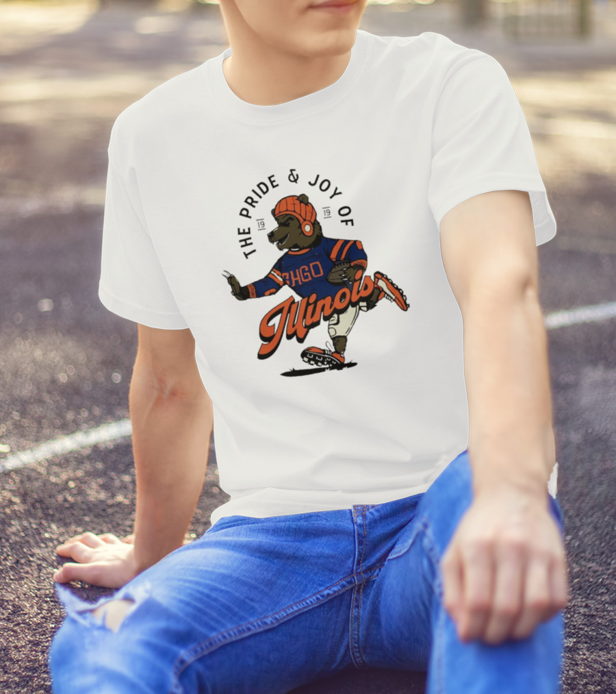 THE PRIDE And JOY OF ILLINOIS BEAR IN CHGO SWEATER WITH FOOTBALL 1919 T-Shirt