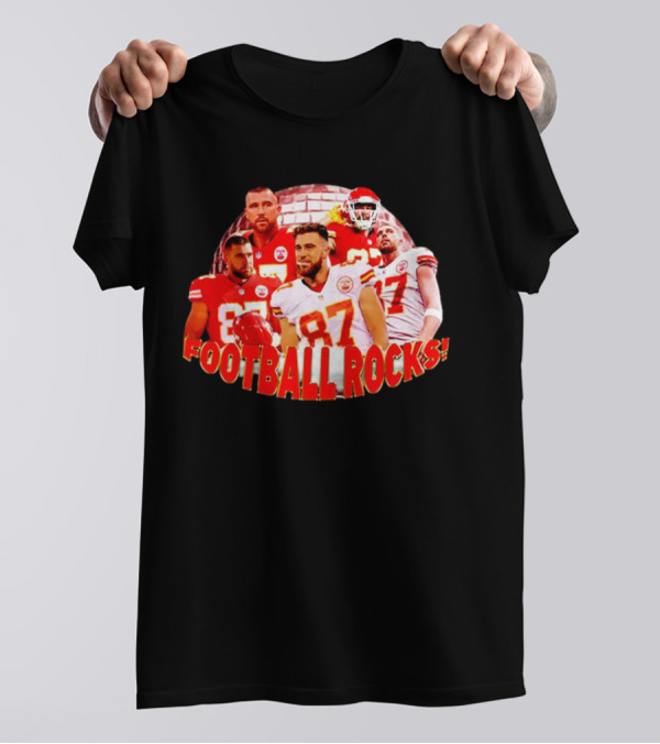 Travis Kelce Football Rocks KC Chiefs 87 T-Shirt