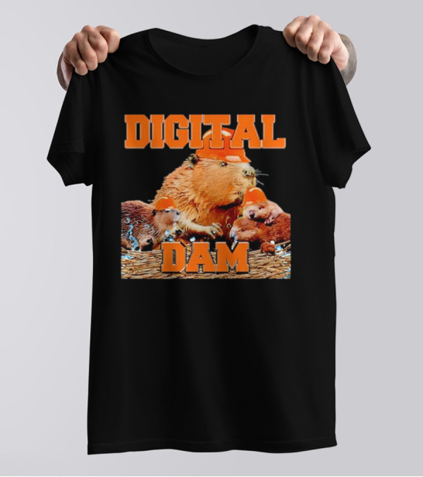 DIGITAL DAM BEAVER WITH HARD HATS T-Shirt