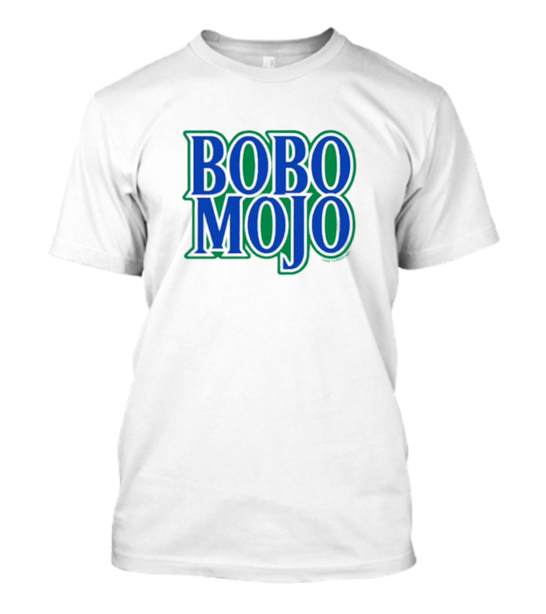 BOBO MOJO Bold Blue And Green Block Letters T-Shirt