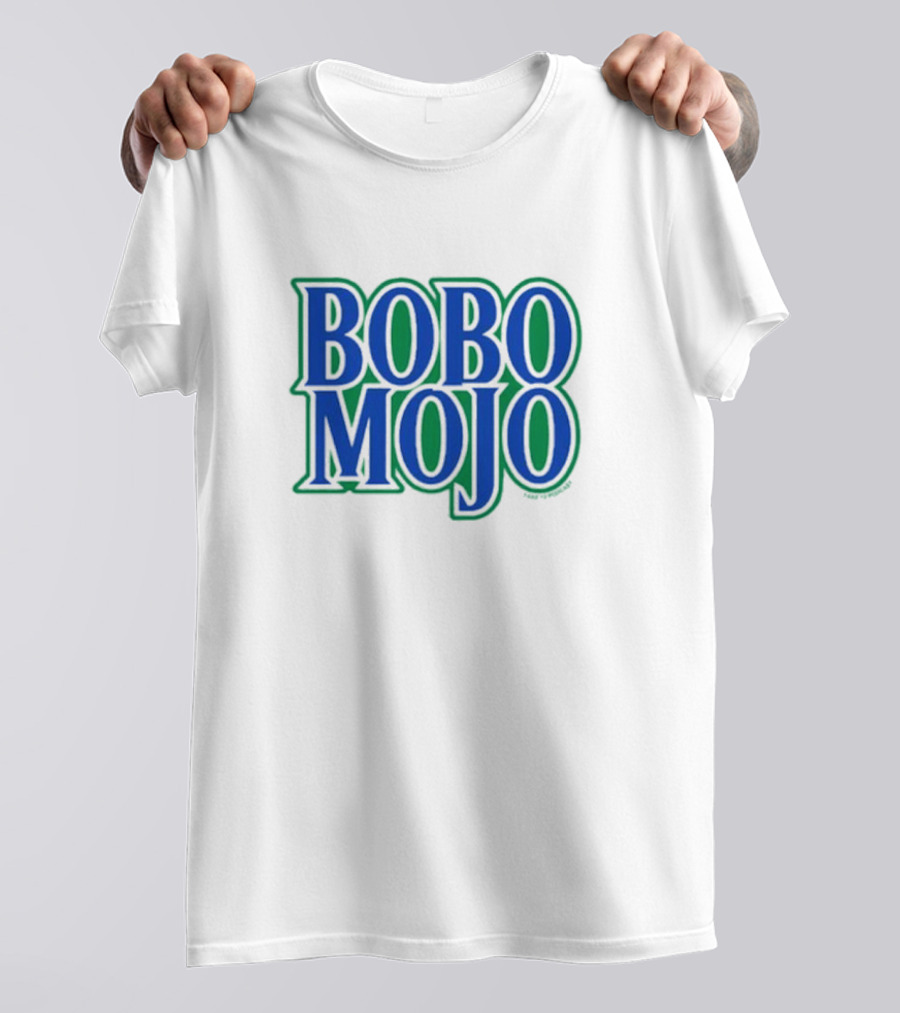 BOBO MOJO Bold Blue And Green Block Letters T-Shirt