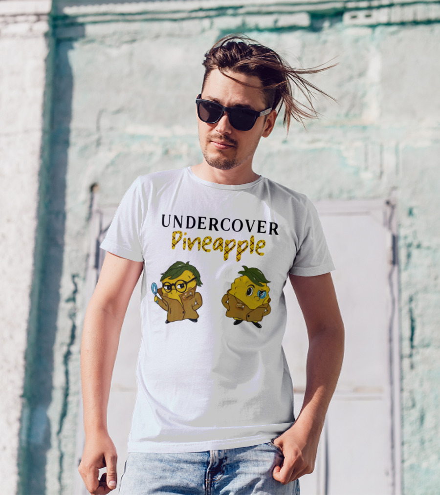 Crime Weekly Podcast Merch Undercover Pineapple Detective Characters Duo T-Shirt