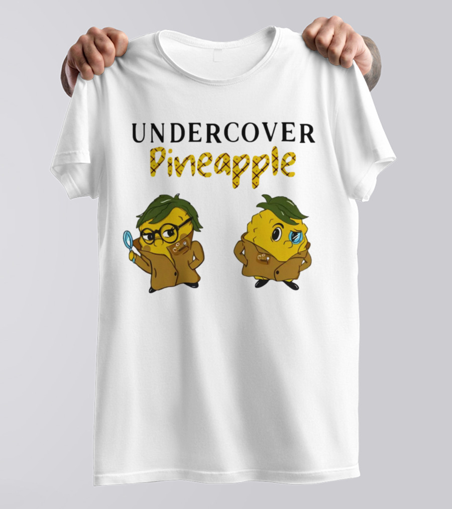 Crime Weekly Podcast Merch Undercover Pineapple Detective Characters Duo T-Shirt